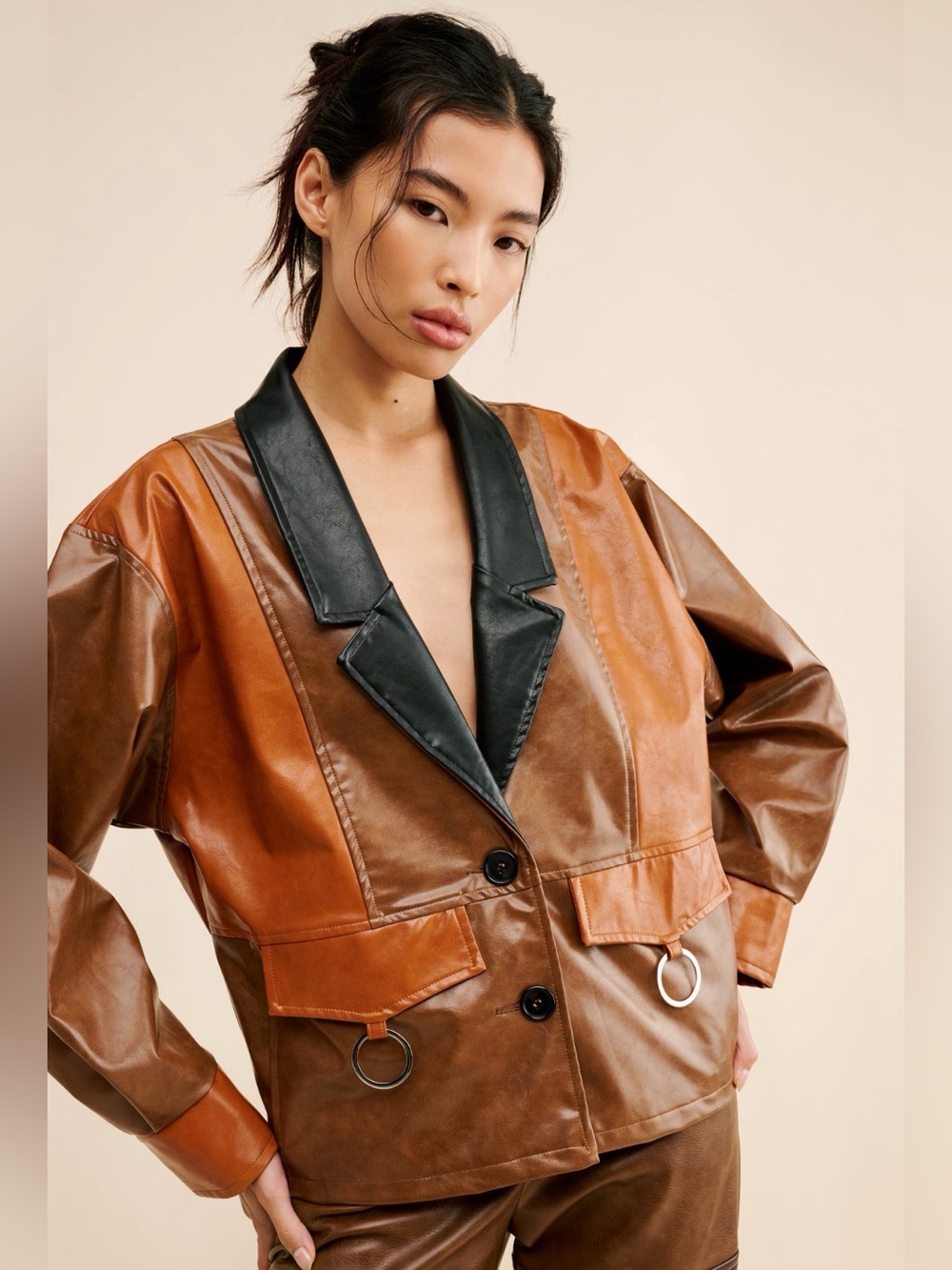 Anthropologie Laagam Winston Vegan Leather Jacket